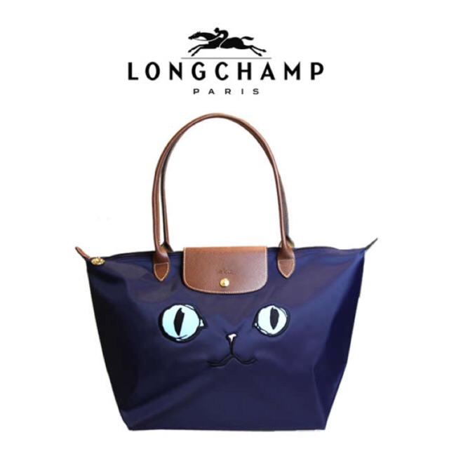 Sale‼️(แท้💯%)New Longchamp le pliage limited collection Miaou Navy Size S long สินค้าจากKing Power