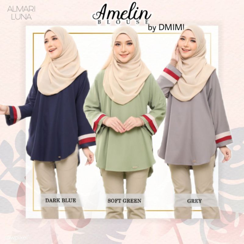 Buy 3 @ RM100 Blouse Amelin by Dmimi / Blouse Muslimah / Tunik