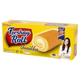 🔥The Best!! เฟอร์เชย์ เค้กโรลกลิ่นวานิลลาสอดไส้ครีม 20กรัม x 6 ซอง Fershay Vanilla Flavoured Cake Roll Filled with Cream