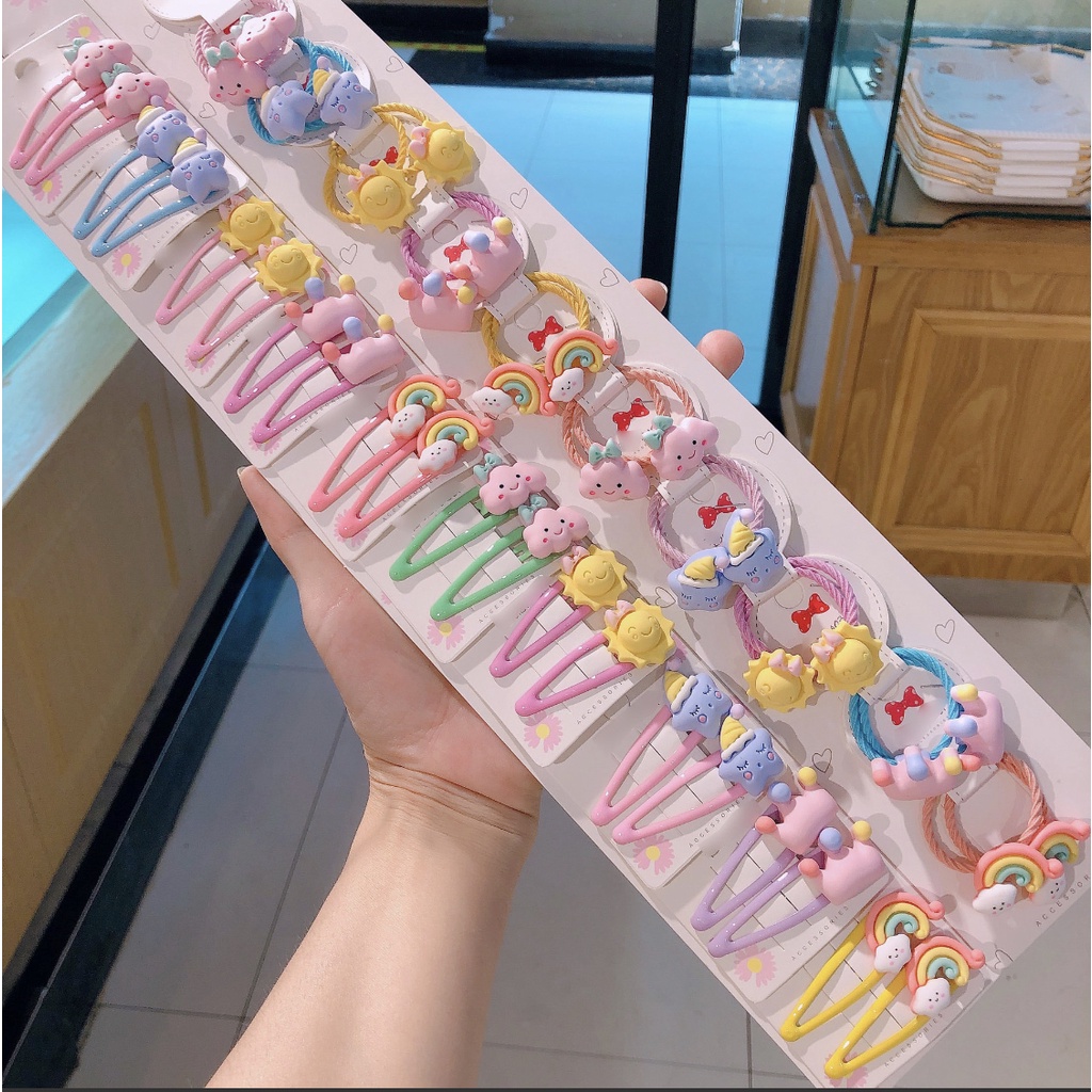 OCTOBER HOUSEZ Kids Fashion Korea - 20 ชิ้น Cute Mood Hairbands & กิ๊บติดผม