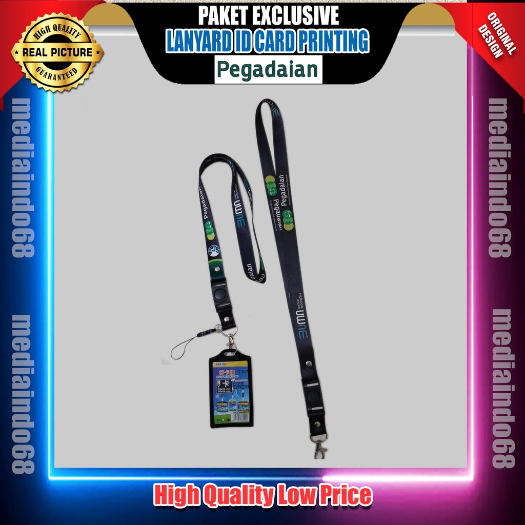 เชือกเส้นเล็ก Pegadaian สาย ID HP/Flashdisk Digital Printing (แพ็คเกจครบ)