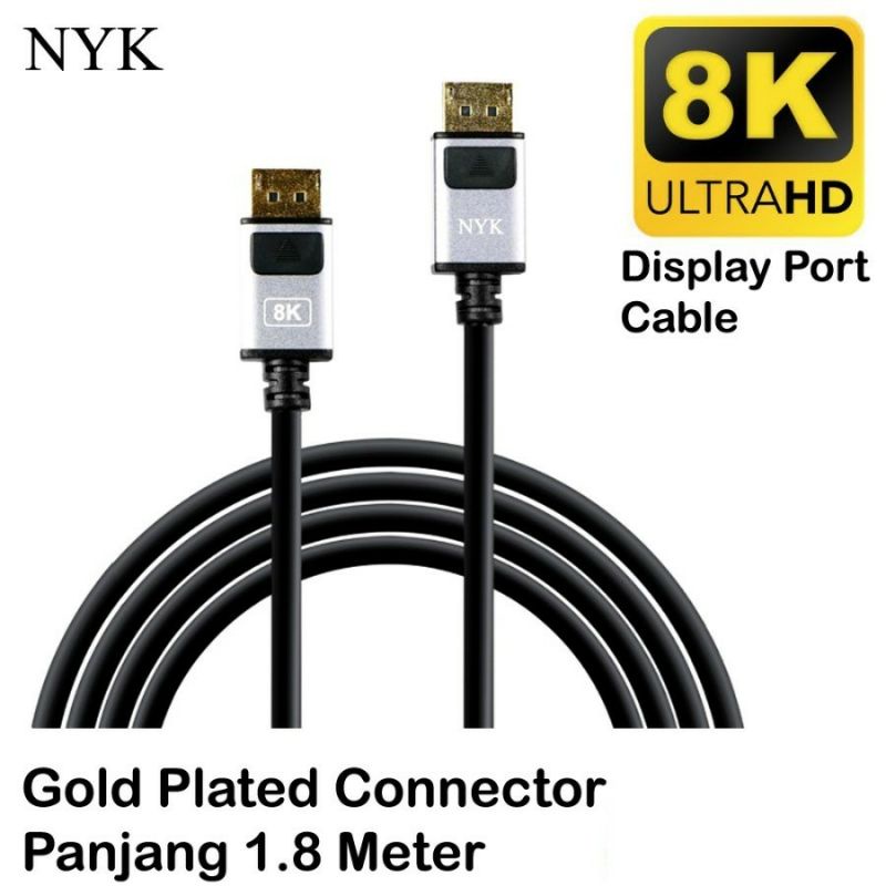 NYK 8K 4K UHD Display Port Cable DP to DP M Male 1.8M