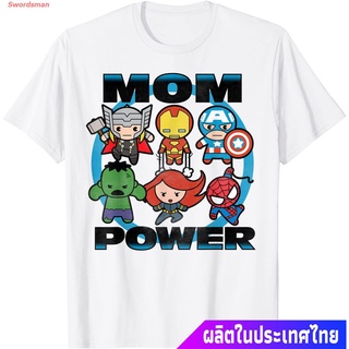 เสื้อยืดสีพื้น เสื้อยืดแขนสั้น Marvel Mothers Day Kawaii Mom Power Graphic T-Shirt Sports T-shirt