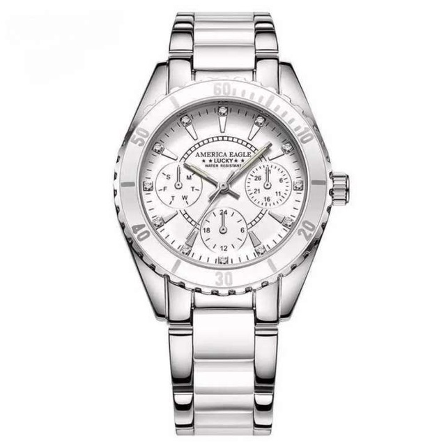 America Eagle นาฬิกาข้อมือผู้หญิง กันน้ำได้ รุ่น WP8111 (White) #4