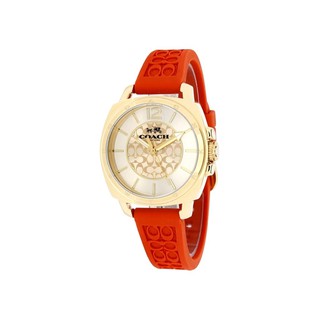 ของแท้100% นาฬิกา Coach 14502094 Womens Boyfriend Orange Silicon Rubber Strap Watch