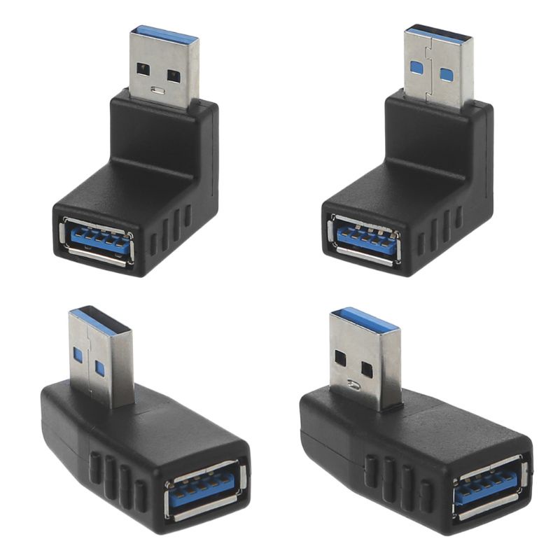 LIDU1 90˚ Left Right Angled USB 3.0 A Male To Female Connector Adapter ...