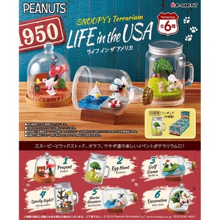 🌟 พร้อมส่ง 🌟 RE-MENT SNOOPY &amp; TERRARIUM LIFE OF USA (ครบชุด 6 ชิ้น) / รีเมนท์ ของจิ๋ว เรื่องราวชีวิตในอเมริกาของสนูปปี้