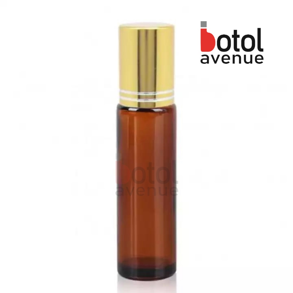 Ready Stock 10ml Brown Glass with Roller + lid Roll-on Perfume Essential Bottle