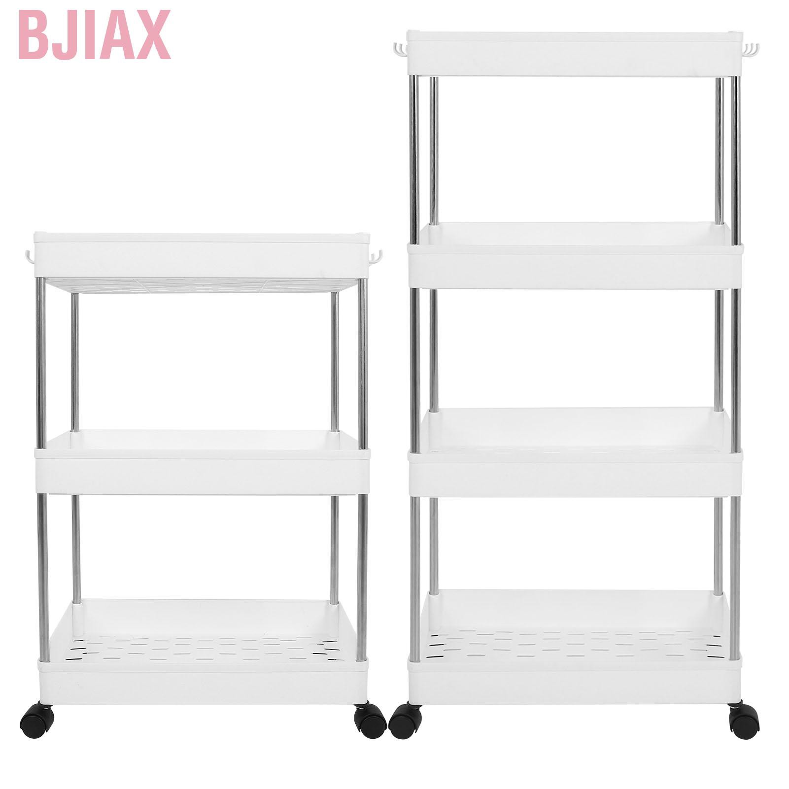 Bjiax Slim Storage Cart Mobile Shelving, Slim Shelving Unit