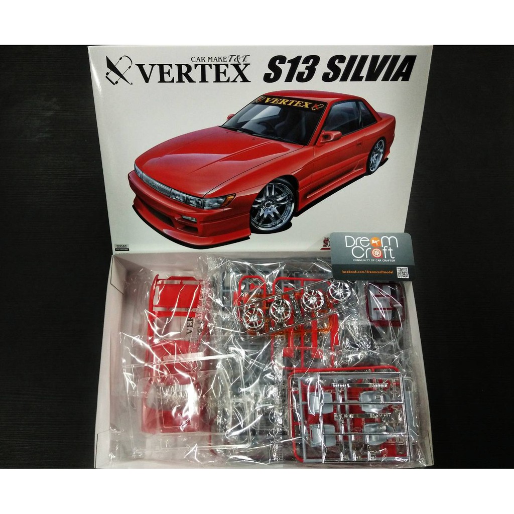 AOSHIMA 1/24 VERTEX PS13 SILVIA '91 NISSAN (โมเดลรถยนต์ Model DreamCraft)