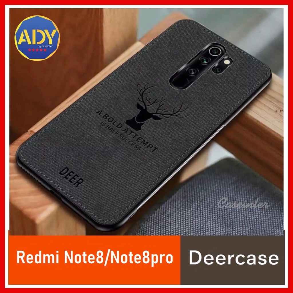 พร้อมมากๆ...[Redmi Note 8,สีดำ] -พร้อมส่ง Deer Case Redmi Note8 / Note 8pro / Note 10 / Note 10pro/Note10plus เคสขอบนิ่ม หลังลายผ้า กันน้ำ เคสกันกระแทก ..เคสกันน้ำคุณภาพดี..!!