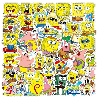 SpongeBob SquarePants สติกเกอร์กันน้ำรูปแบบที่แตกต่างกัน, 50 ชิ้น