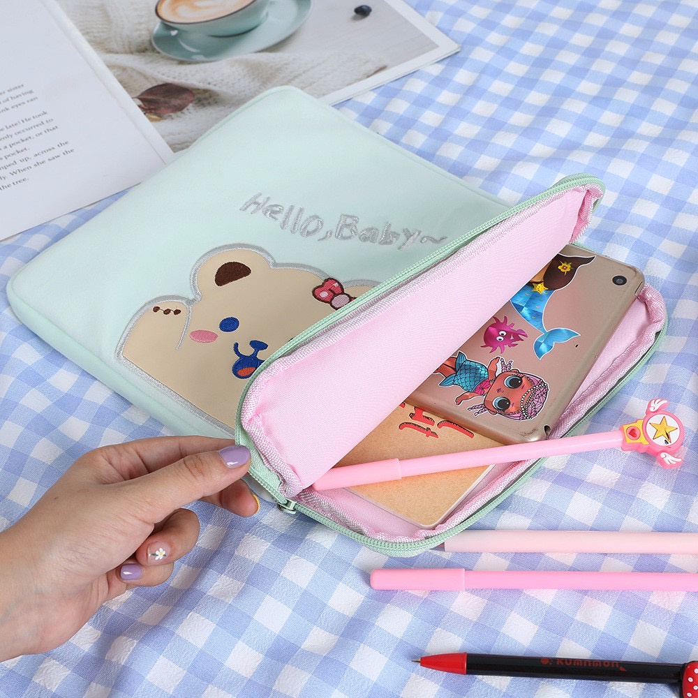 1วันได้ของ! กระเป๋าใส่ ipad เคสแล็ปท็อป 11 10.5 10.2 นิ้ว ลายหมี NO.Bonjour