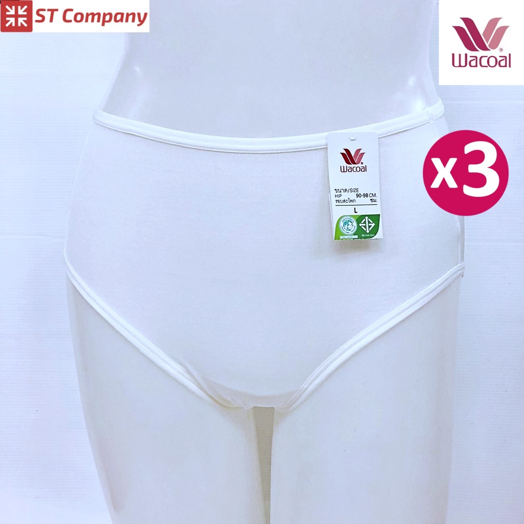 Wacoal Short Panty กางเกงใน แบบเต็มตัว สีครีม Cream (3 ชิ้น) รุ่น WU4987 วาโก้ กางเกงชั้นใน เต็มตัว เอวสูง กระชับ ใส่สบา