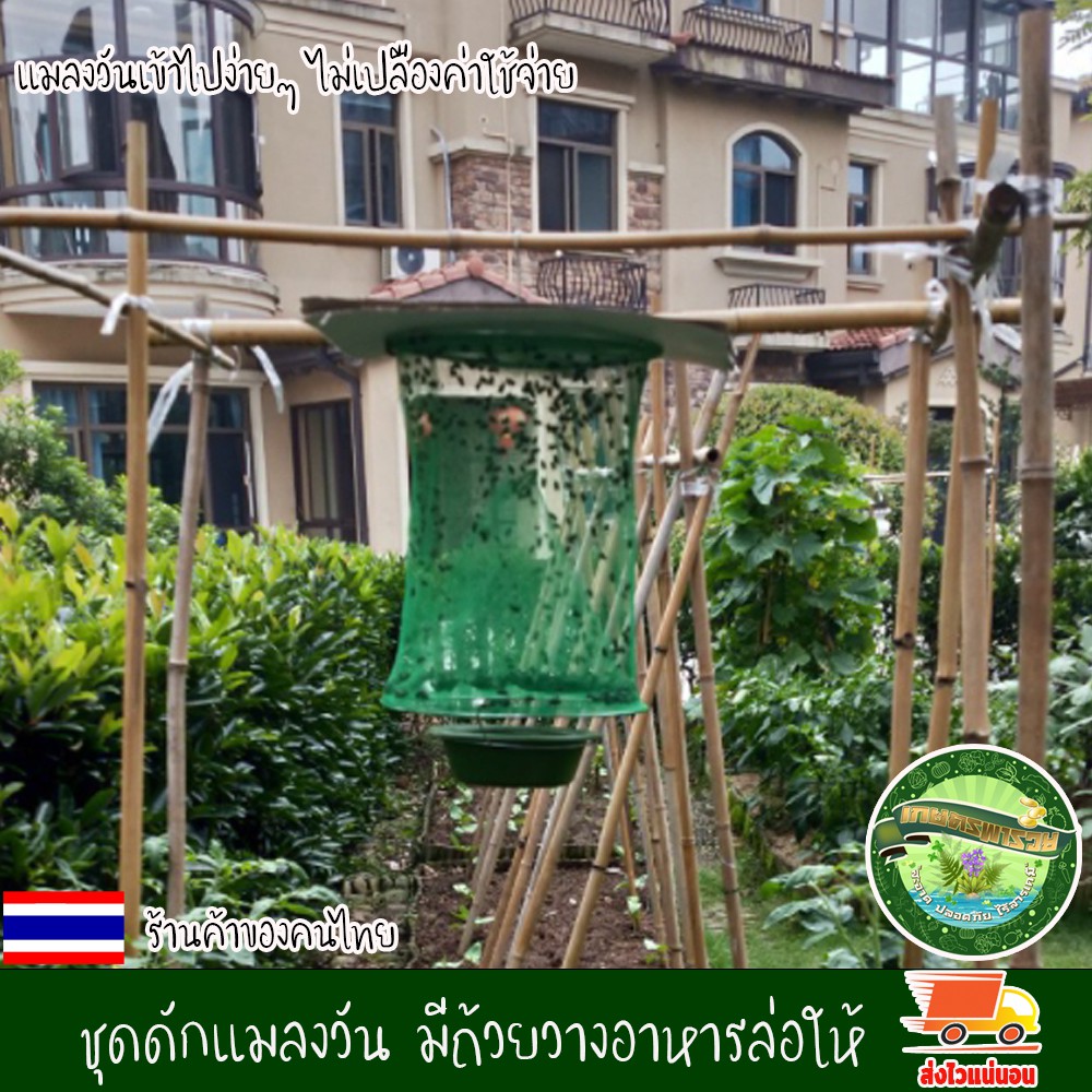 มุ้งดัก แมลงวัน ที่ดัก แมลงวัน มีถ้วยล่อเหยื่อ แถมฟรี เหยื่อล่อแมลงวัน 1 ซอง