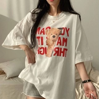 SALABO(พร้อมส่ง)เสื้อยืดแขนสั้น ลายหมี ผ้านิ่ม เด้ง ใส่สบาย สไตล์เกาหลี #KB03