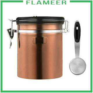 ( Flameer ) กระปุกสแตนเลสพร้อมช้อนสําหรับใส่กาแฟ