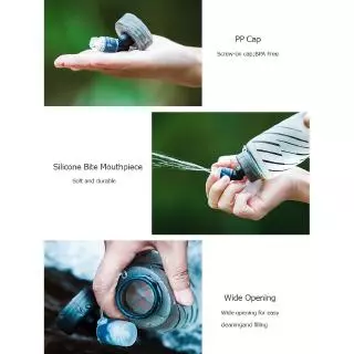 Aonijie ขวดน้ํา TPU แบบนิ่ม พร้อมหลอดดูด พับได้ สําหรับเดินป่า 250 มล. 420 มล. 500 มล. SD21