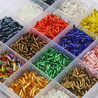 300ชิ้น2x6มิลลิเมตร มุติคัลเลอร์ หลอดเกลียวลูกปัดแก้วข้าวลูกปัดสําหรับเครื่องประดับ ทําเอง ทําต่างหูสร้อยข้อมือ