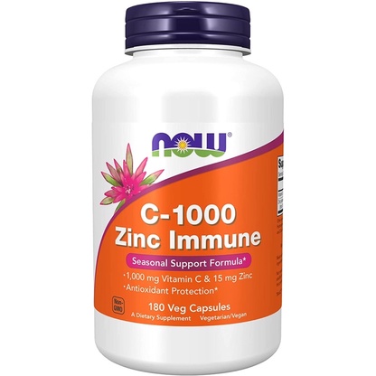 🍀นำเข้าจาก🇺🇸US🍀Now Foods, C-1000 Zinc Immune , 180 Veg Capsules