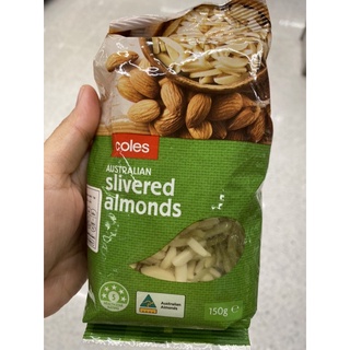 อัลมอนด์อบ แบบสไลด์ ตรา โคลส์ 150 G. Australian Slivered Almonds ( Coles Brand ) ออสเตรเลียน สไลเวอร์ อัลมอนด์