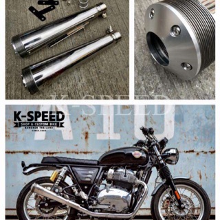 ชุดปลายท่อแต่ง Diabolus Thunder J13C แบบ Slip on For Royal enfield Intersepter650 &amp; GT650 (สินค้าแท้จากk-speed)