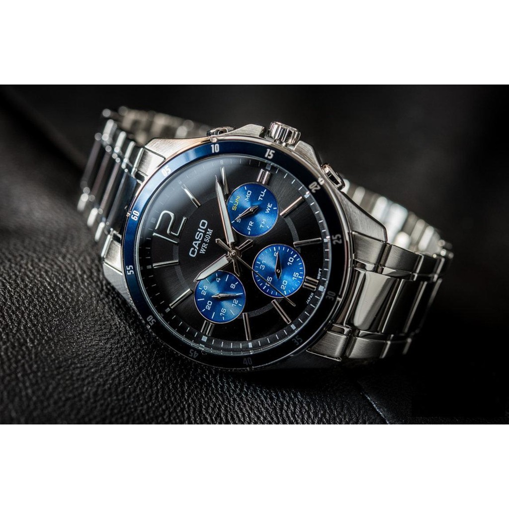Casio Standard นาฬิกาข้อมือผู้ชาย สายแสตนเลส รุ่น MTP-1374D-2AVDF - สินค้าของแท้ 100% รับประกัน1 ปีเต็ม