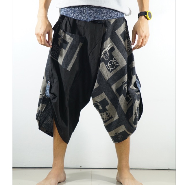 Samurai Pants กางเกงซามูไรเอวมัดลายเสื้อญี่ปุ่น