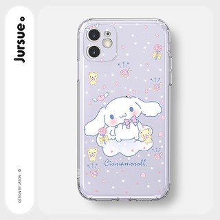 JURSUE เคสไอโฟน เคสซิลิโคนนุ่มกันกระแทกใสลายการ์ตูนน่ารัก Compatible for iPhone 13 12 11 Pro Max SE 2020 X XR XS 8 7 Plus xsmax 7plus 8plus Compatible for iPhone7 Compatible for iPhone8 Y1491