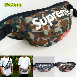 กระเป๋าสะพายข้างและคาดเอวสกรีนsupreme//US027ลายทหาร