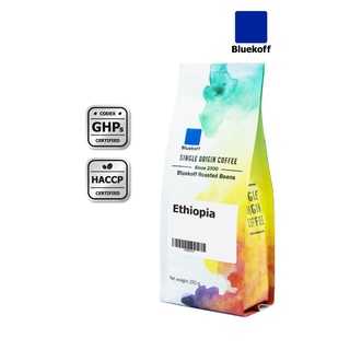 Bluekoff เมล็ดกาแฟ Ethiopia Arabica 100% อราบิก้า 100% (1 ถุง บรรจุ 250 กรัม) คั่วตามรอบ