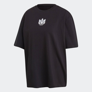 HH adidas ORIGINALS Adicolor 3D Trefoil Tee ผู้หญิง สีดำ GM6763 ผ้านิ่ม