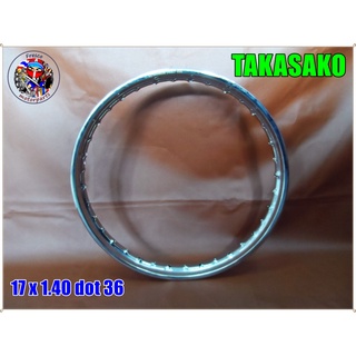 วงล้อเหล็ก (ชุบโครเมียม) TAKASAKO 17 x 1.40 dot 36 รู Wheel Rim สำหรับ มอเตอร์ไซค์ทั่วไป