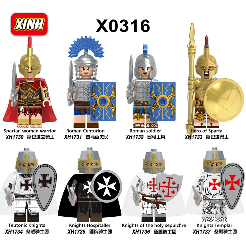 โมเดลฟิกเกอร์ Soldiers Spartan Knights X0316 ของเล่นสําหรับเด็ก
