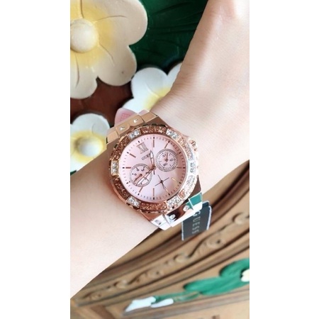 Guess watch ผู้หญิง หน้าปัดสีชมพู พร้อมส่ง