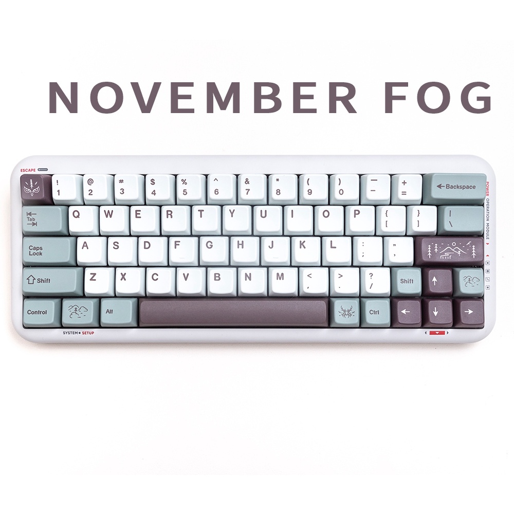 GMK November Fog  keycaps MDA profile Dye-Sublimation   PBT keycap 143keys