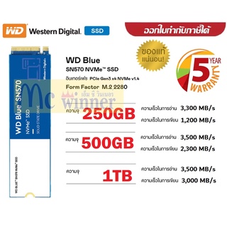 👍🔥⚡💥ราคาแรงส์ 9.9🔥⚡💥250GB | 500GB | 1TB SSD WD BLUE SN570 PCIe 3/NVMe M.2 2280ประกัน 5 ปี