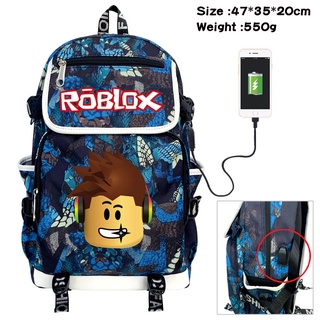 Roblox กระเป๋าเป้นักเรียน กระเป๋านักเรียน อะนิเมะ วัยรุ่น กีฬาสันทนาการ กระเป๋านักเรียน ชาร์จ usb กระเป๋าเป้สะพายหลัง กระเป๋าเดินทาง เด็กผู้ชาย