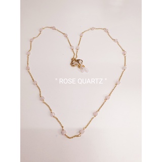 สายคล้องแมส หินนำโชค017  "ROSE QUARTZ"โรสควอตซ์