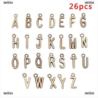 เครื่องประดับจี้ตัวอักษร a - z สีเงิน/ทอง 26 ชิ้น diy