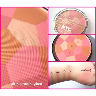 NYC New York Color Color Wheel Mosaic Face Powder # 723A Pink Cheek Glow บลัช