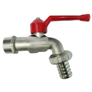 ก๊อก ก๊อกน้ำ วาล์วน้ำ ก๊อกบอลสนาม SANWA 3/4 นิ้ว สีแดงGARDEN BALL TAP SANWA 3/4" RED
