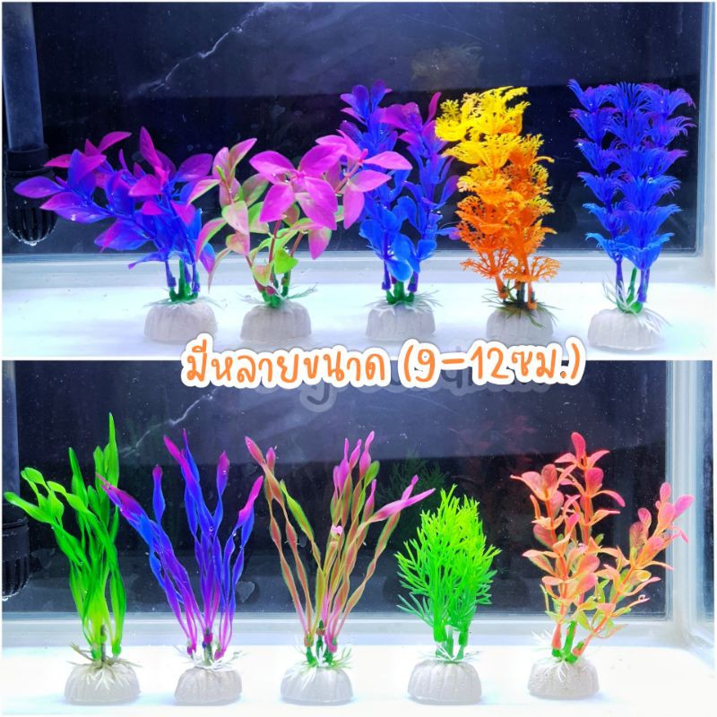 🌳พร้อมส่ง ต้นไม้ปลอม พลาสติก ของตกแต่งตู้ปลา ต้นจิ๋ว🌳