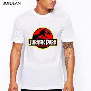 เสื้อยืดแขนสั้นพิมพ์ลายตัวอักษร jurassic park สําหรับผู้ชาย