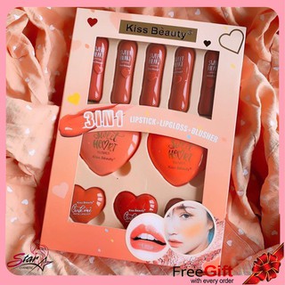 ♥️🍑🧱 Kiss Beauty Sweet Heart 3 IN 1 Mack-Up Set ♥️♥️