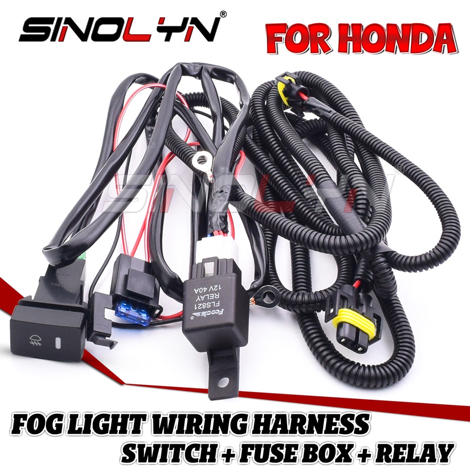 H11 สวิตช์สายไฟตัดหมอก พร้อมกล่องฟิวส์ LED อุปกรณ์เสริม สําหรับ Honda Civic CRV City Fit 12V 40A