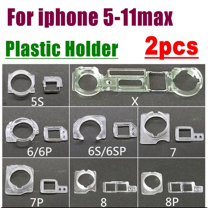 2 ชุดสําหรับ iphone 11 pro 5 5s 5c 6 6s 7 7p 8 8p plus XR XS MAX เปลี่ยน Part Facing กล้อง Bezel ด้านหน้ากล้องผู้ถือพลาสติก