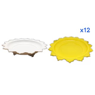 ตราสิงโต ถาดโตก24cmสีขาวมุก+ถาดโตก24cmสีเหลืองไข่ไก่x12