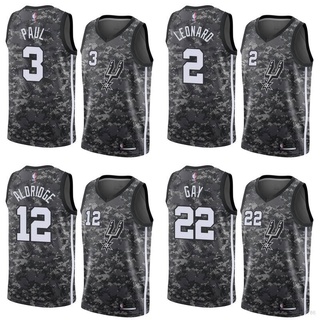 เสื้อกีฬาบาสเก็ตบอล NBA Jersey San Antonio Spurs Paul Leonard Gay Aldridge สไตล์คลาสสิก