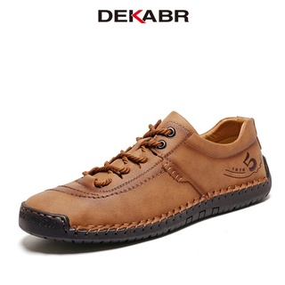 Dekabr รองเท้าผ้าใบ รองเท้าโลฟเฟอร์ลําลอง หนังนิ่ม คุณภาพสูง สวมใส่สบาย สําหรับผู้ชาย